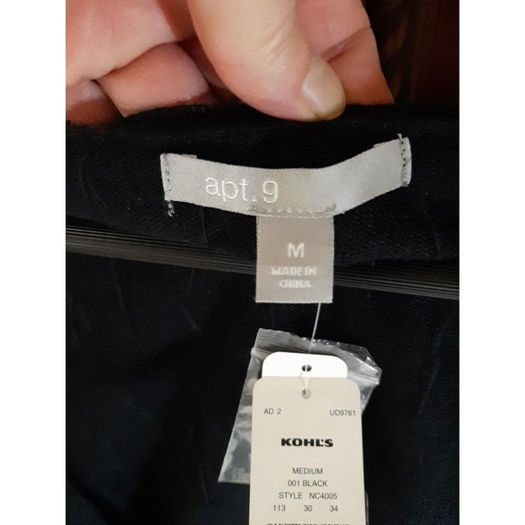 apt. 9 NEW Womens Size M Black Cropped Sequined Sweater Cardigan w/ Front Tie - Picture 5 of 8